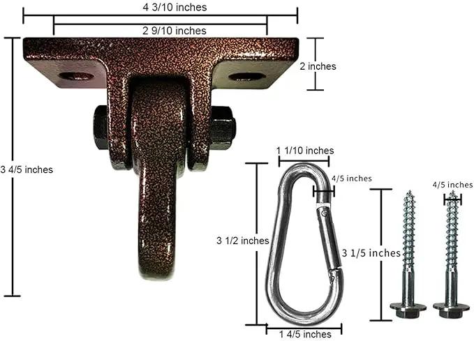 Heavy Duty Bronze Swing Hangers Screws Bolts Included Over 5000 lb Capacity Playground Porch Yoga Seat Trapeze Wooden Sets Indoor Outdoor (2 Pack) by GreenHaven Gardens