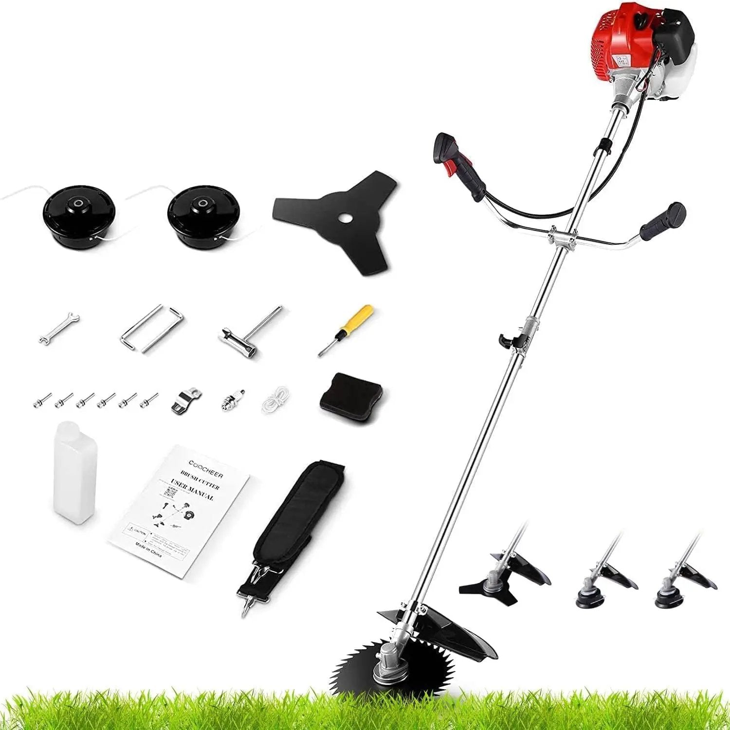 58CC Weed Wacker, Weed Eater Gas Powered 4 in 1 Cordless, String Trimmers 2-Cycle Gas Brush Cutter Weed Wacker Straight Shaft Gas Grass Trimmer for Lawn and Garden Care Trimming by GreenHaven Gardens