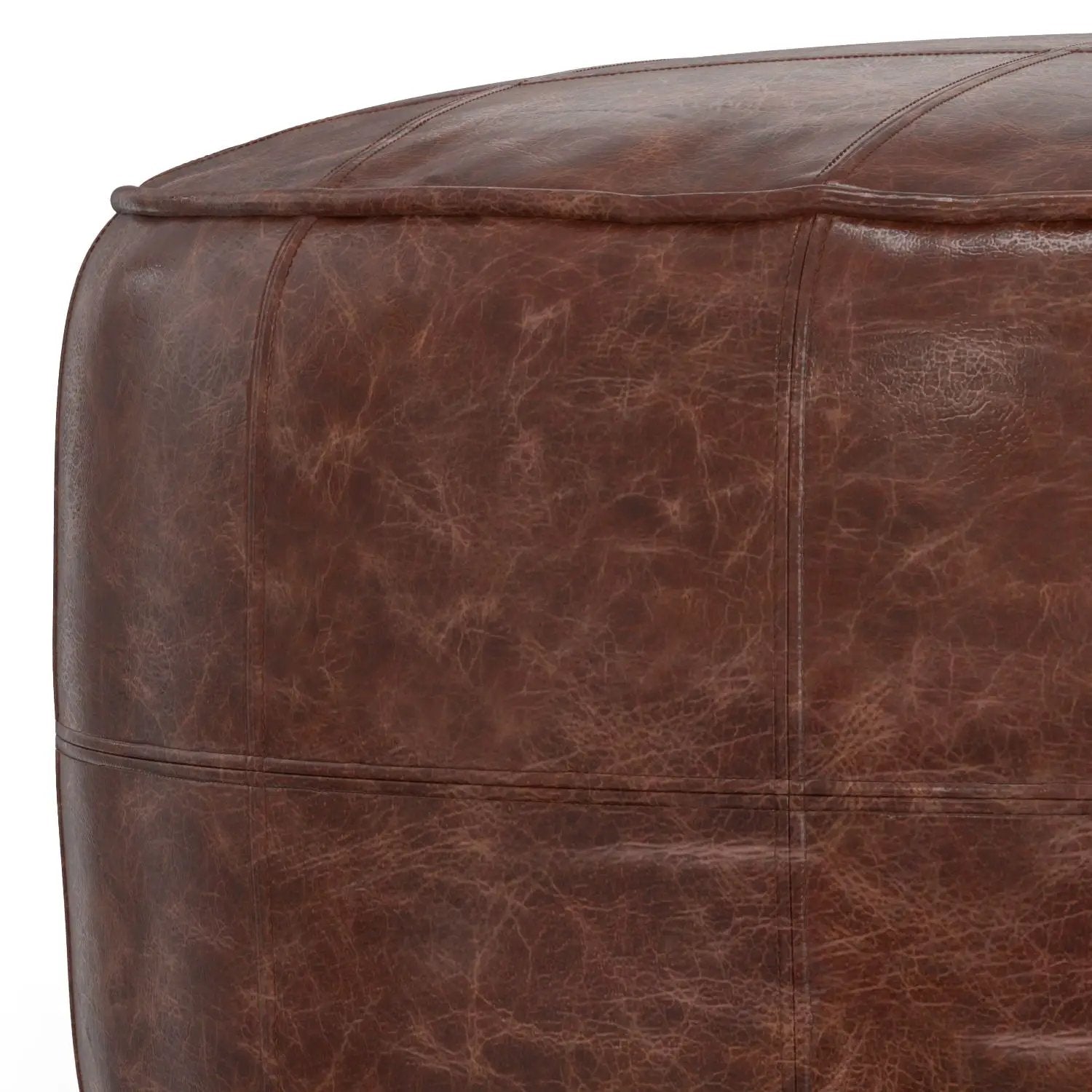 Connor - Handcrafted Round Pouf by Unique Piece Furniture