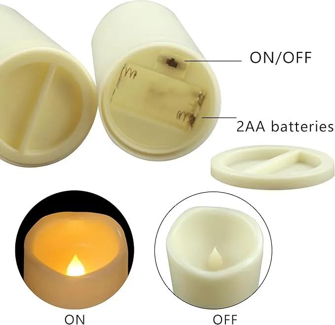 CANDLE CHOICE Waterproof Outdoor Battery Operated Flameless Candles with Timer Flickering Plastic Resin Electric LED Pillar Lights for Lantern Patio Garden Wedding Party Decorations 3x4 Inches 2 Pack by GreenHaven Gardens