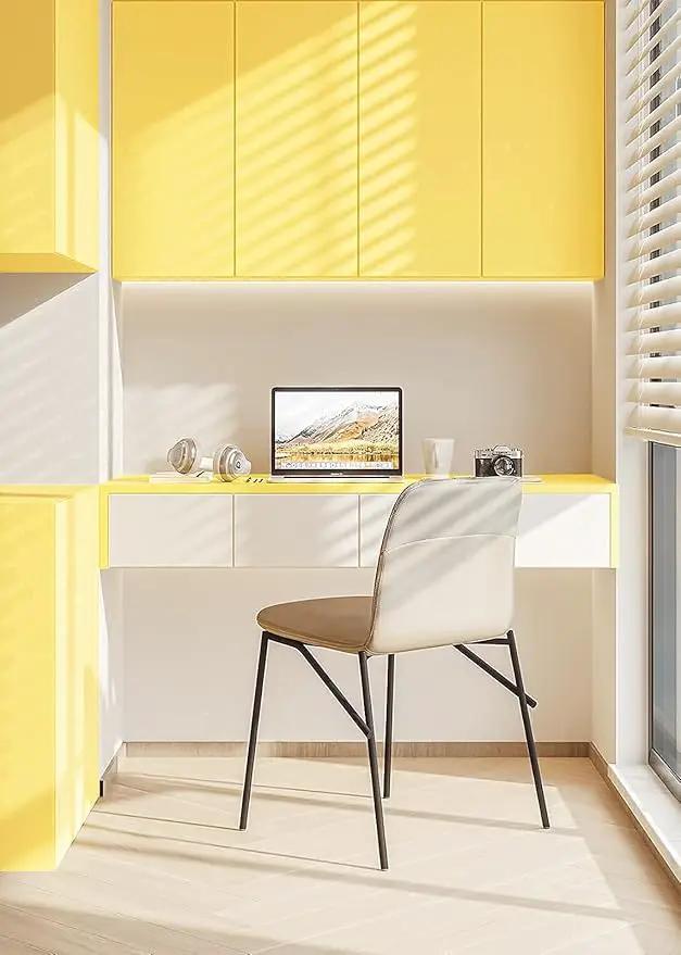 Dimoon 236''x17.7'' Yellow Peel and Stick Wallpaper Contact Paper Modern Self Adhesive Wall Paper Removable Renter Friendly Textured Solid Color Shelf Cabinet Vinyl Roll (236''x17.7'',Yellow) by GreenHaven Gardens