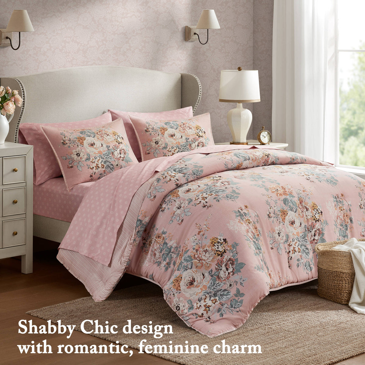 7-Piece Queen Floral Print Bedding Collection, photo 6 of 10