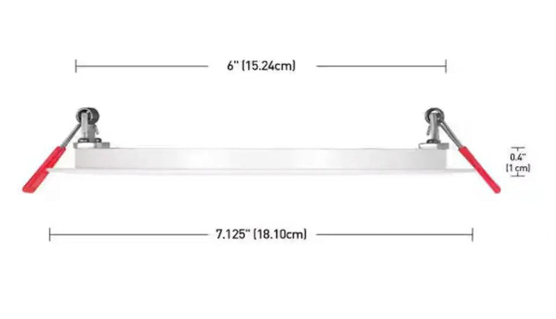 Commercial Electric Ultra Slim Integrated LED 6 in Round Adj Color Temp Canless Recessed Light for Kitchen Bath Living rooms, White by Selzalot