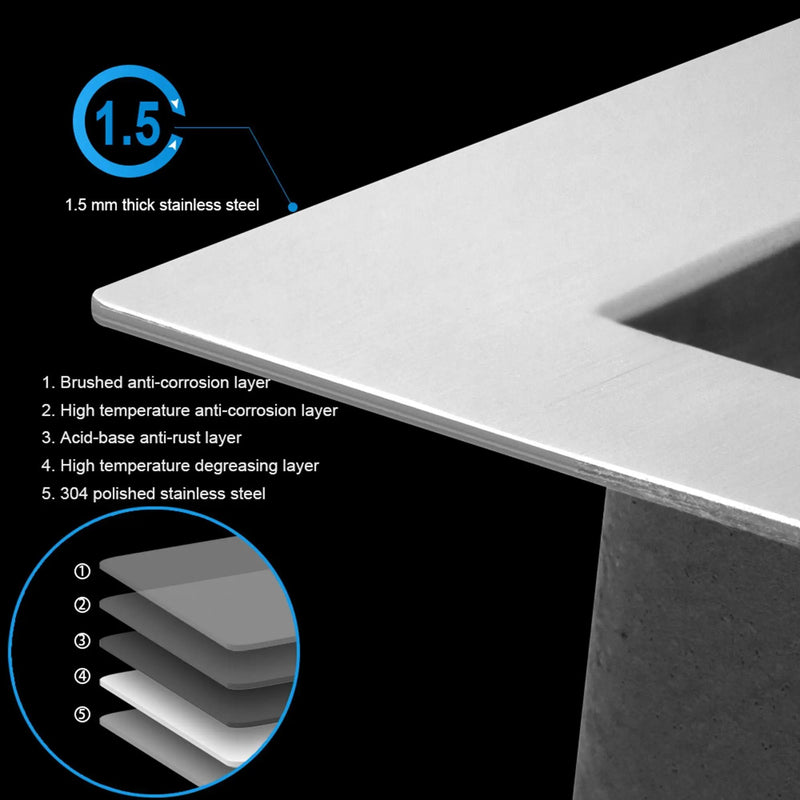 Premium Laundry Drop In Utility Sink 16 Gauge Stainless Steel, Topmount by HouseOfZazla