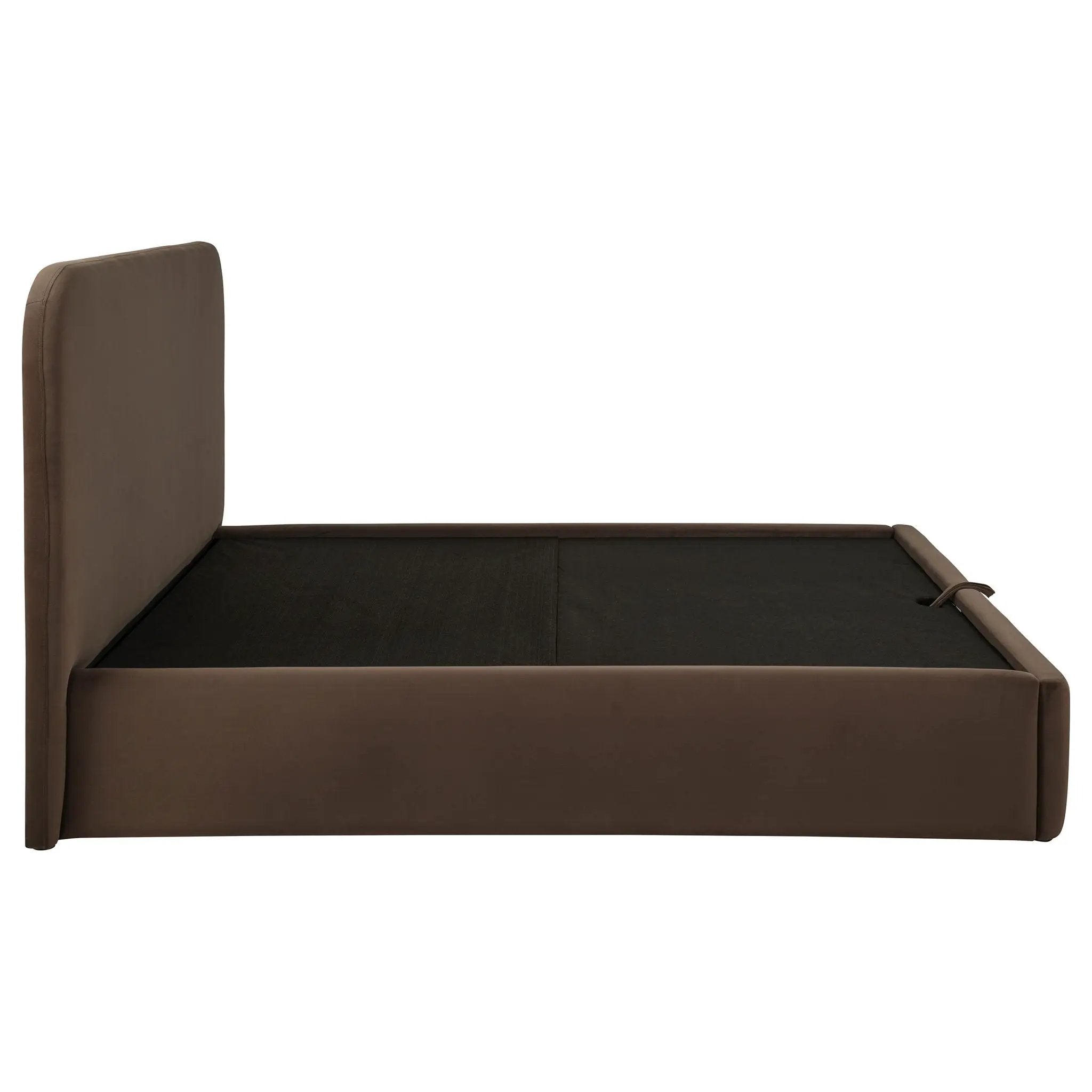 Anders Upholstered Eastern King Storage Lift Platform Bed Chocolate by Unique Piece Furniture