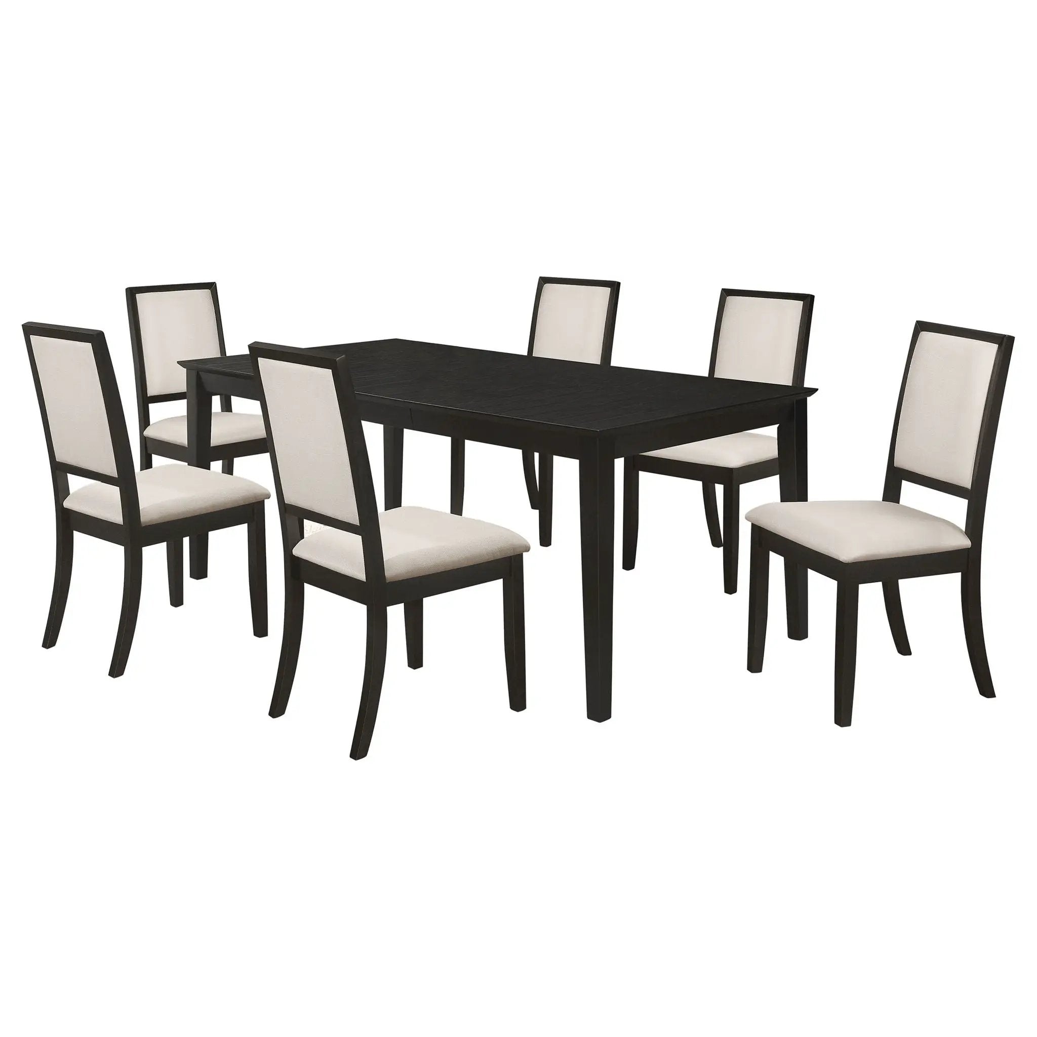 Louise 7-piece Rectangular Extension Leaf Dining Set Black by Unique Piece Furniture