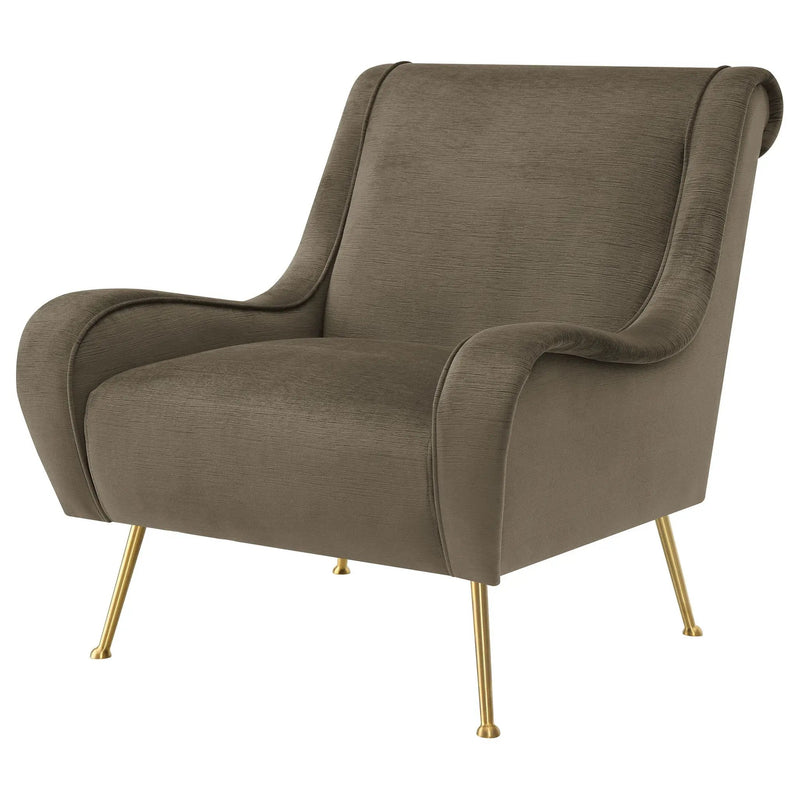 Ricci Upholstered Saddle Arm Accent Chair Truffle by Unique Piece Furniture