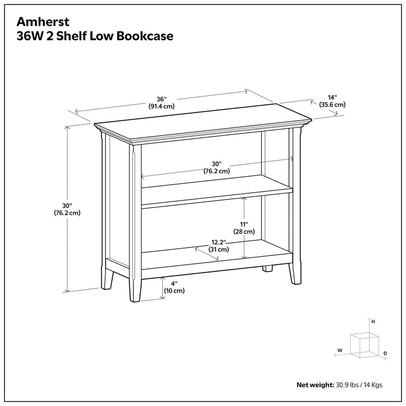 Amherst - 2 Shelf Bookcase - Brown by HouseOfZazla