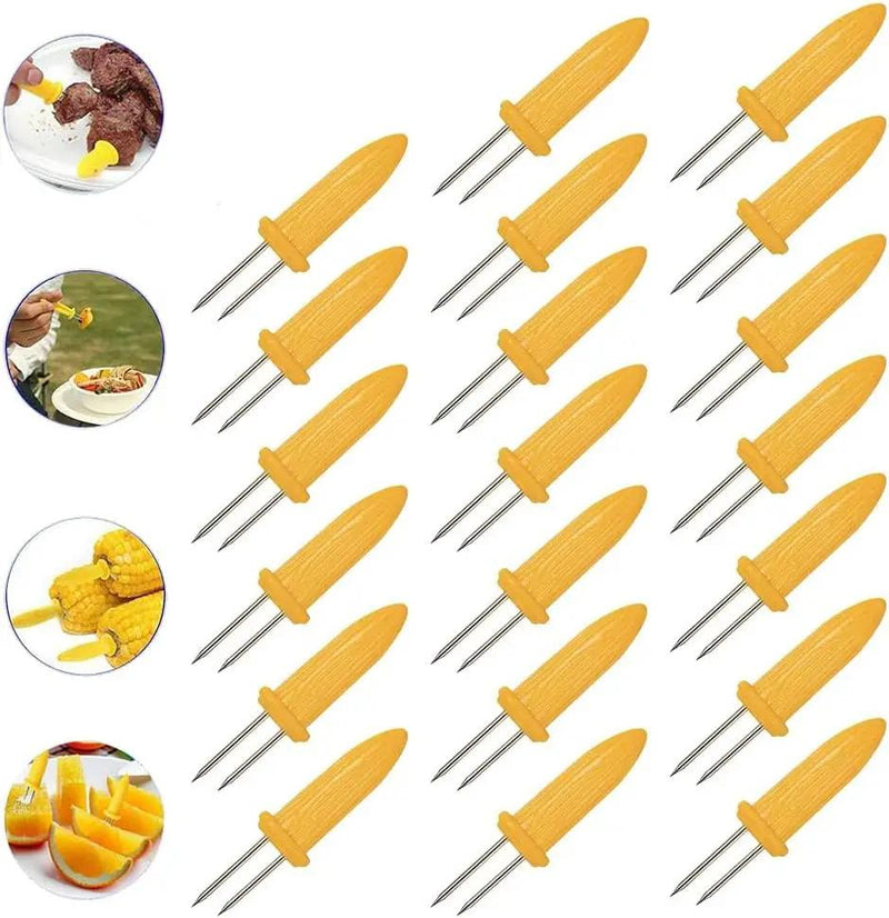 Corn on The Cob Holders, Stainless Steel Heat Resistant Non Slip Barbecue Corn Prongs Skewers for BBQ, Cooking, Birthday Party (50,3.54IN) by GreenHaven Gardens