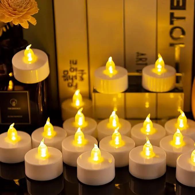 LED Tea Lights Candles- 100Pack Flameless Candles Realistic and Bright Flickering Long Lasting 200Hours for Holiday Celebration,Party, Home Decoration WarmYellow,Battery Operated by GreenHaven Gardens
