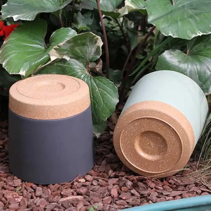 ZMTECH Plant Pots, Set of 3 8'' Self Watering Plastic Planter with Drainage Hole and Saucer, Modern Decorative Flower Pot for Indoor Outdoor House Plants, Succulents, Flowers - Green by GreenHaven Gardens