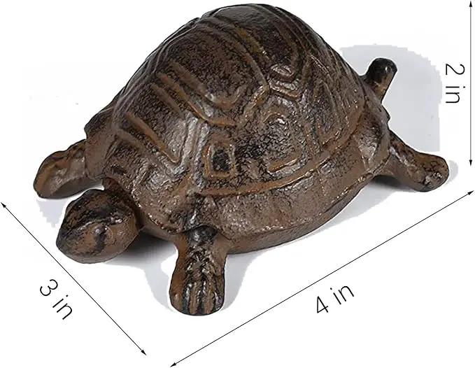 Key Hider Outdoor Turtle Cast Iron Hidden Spare Key Holder Outside Garden Indoor Decoration by GreenHaven Gardens