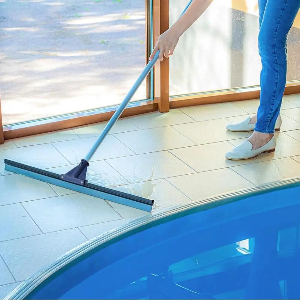 DSV Standard Floor Squeegee for Concrete Floor, 30" Large Squeegee Broom, Heavy Duty Floor Squeegee for Tile with 51.5" Handle for Garage, Deck, Bathroom, Window, Glass by GreenHaven Gardens