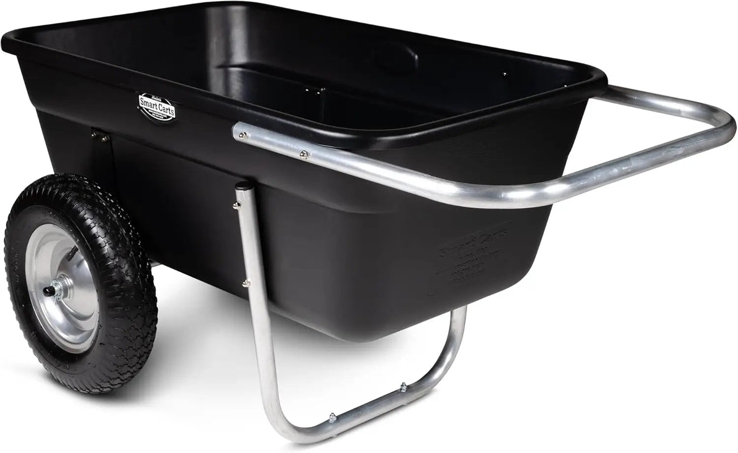 Smart Carts Premium Yard Cart - Strong, Lightweight, and Perfectly Balanced (16" Air Filled Wheels) by GreenHaven Gardens