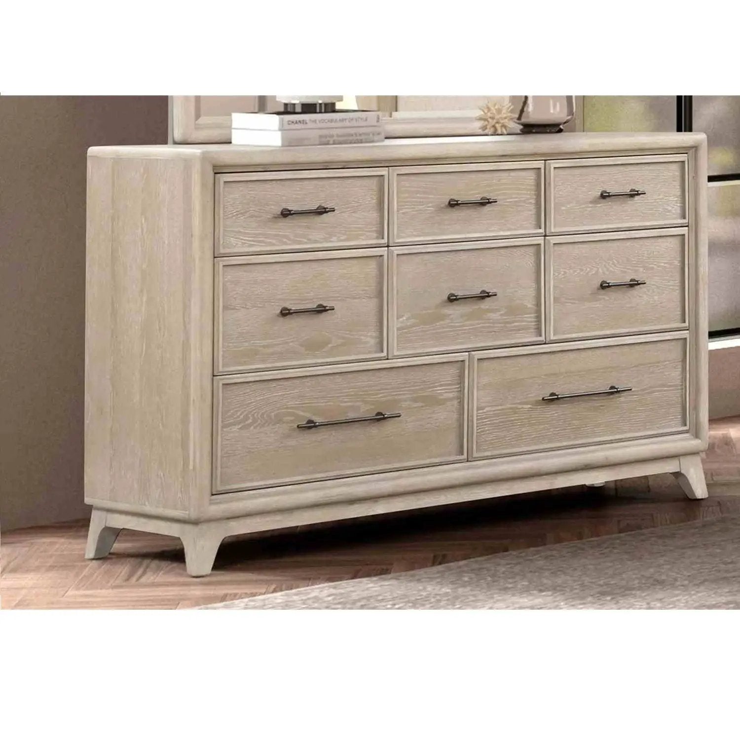 8 Drawers 1 Piece Dresser, Ample Storage Bedroom - Oak by HouseOfZazla