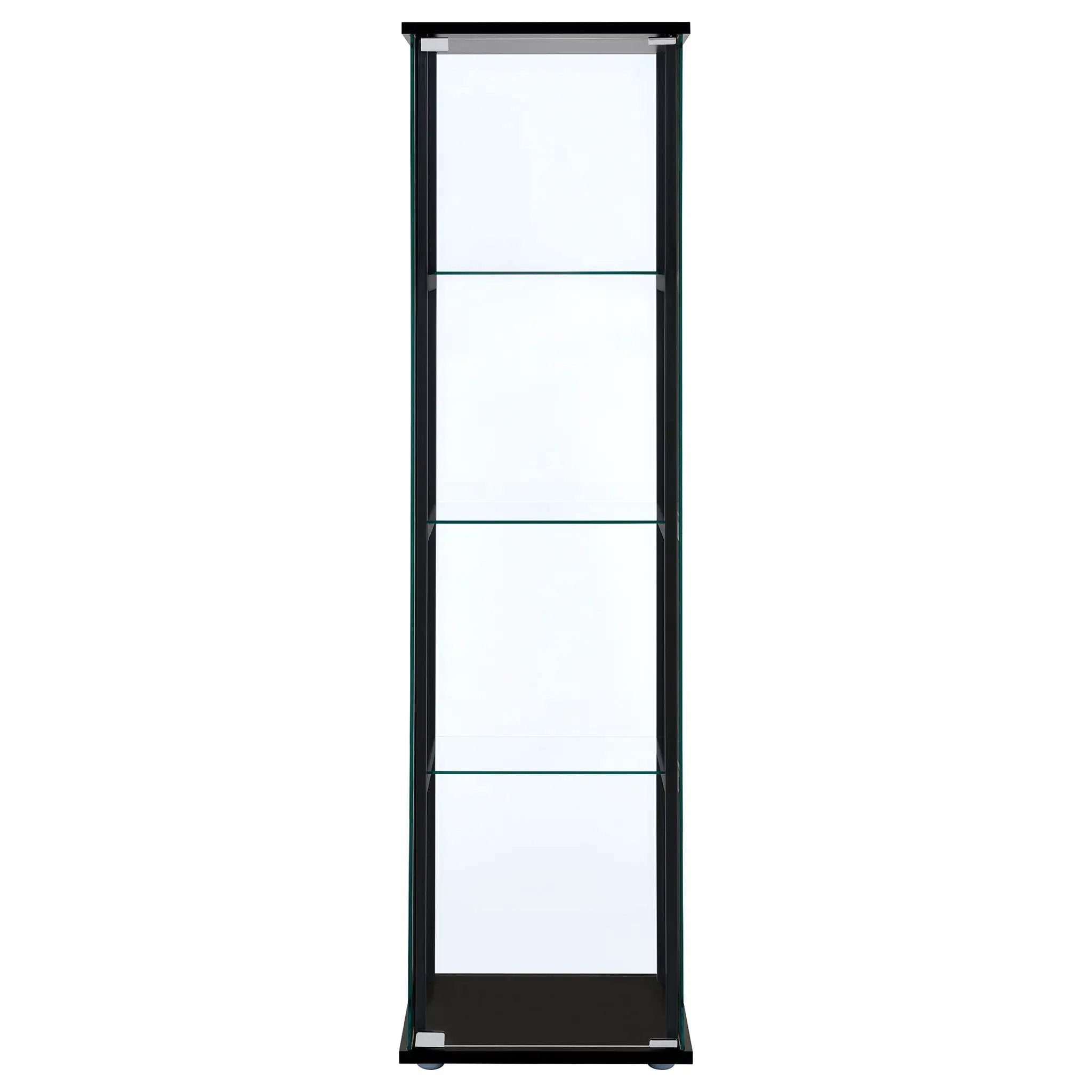 Cyclamen 4-shelf Clear Glass Curio Display Cabinet Black by Unique Piece Furniture