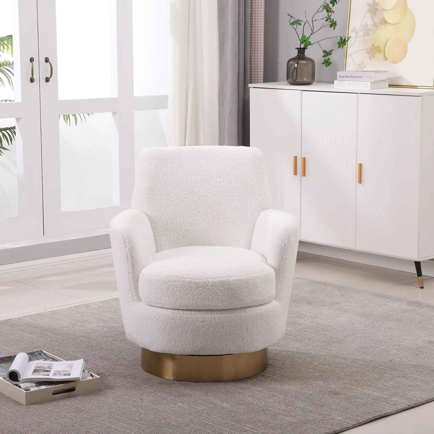 Teddy Swivel Barrel Chair, Swivel Accent Chairs Armchair For Living Room by HouseOfZazla