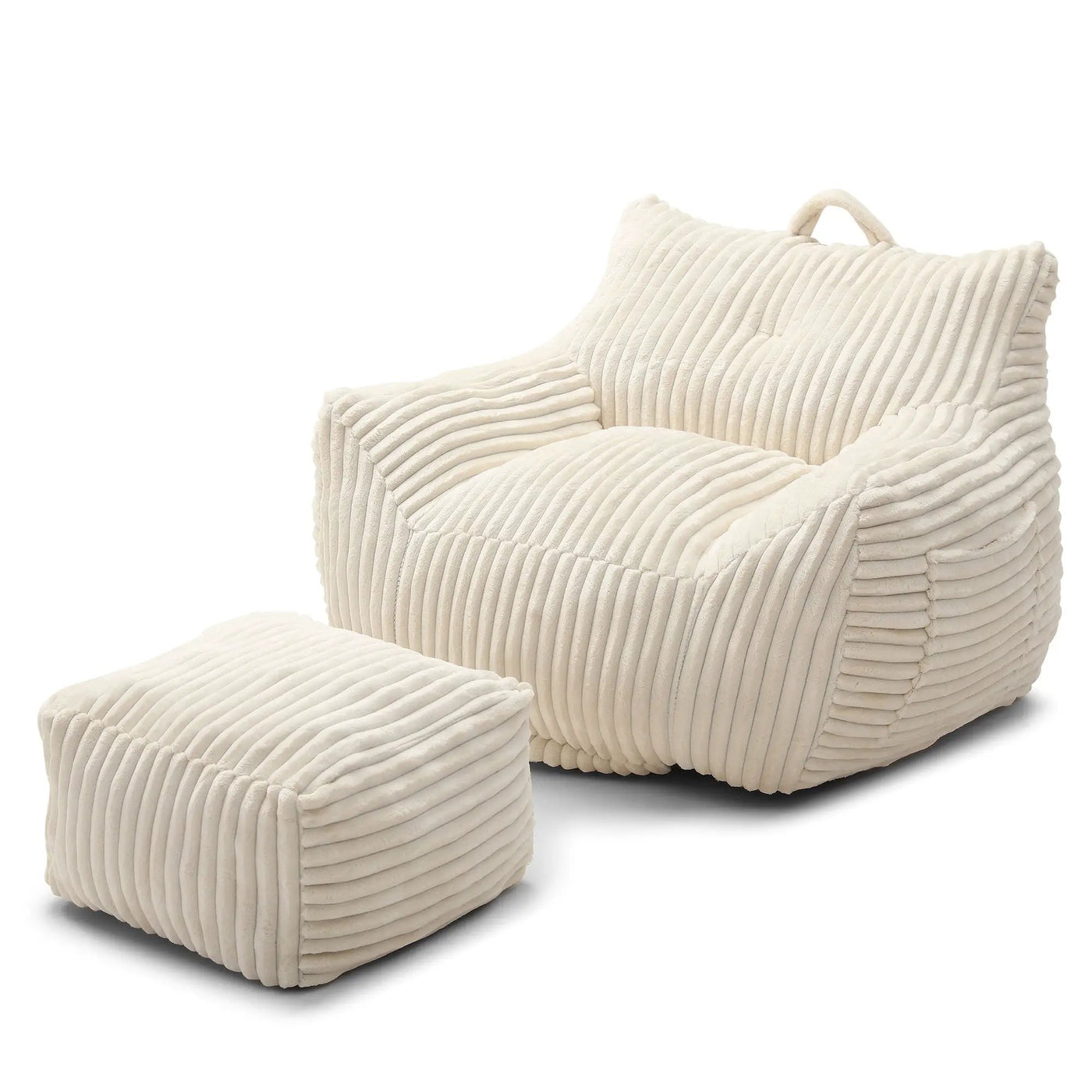 Giant Bean Bag Chair With Armrests And Footstool by HouseOfZazla