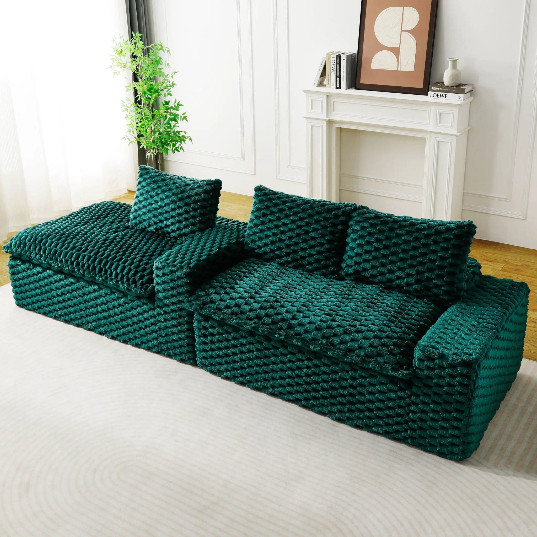 Modular Sofa, Convertible Twin Seat With Chaise Lounge by HouseOfZazla