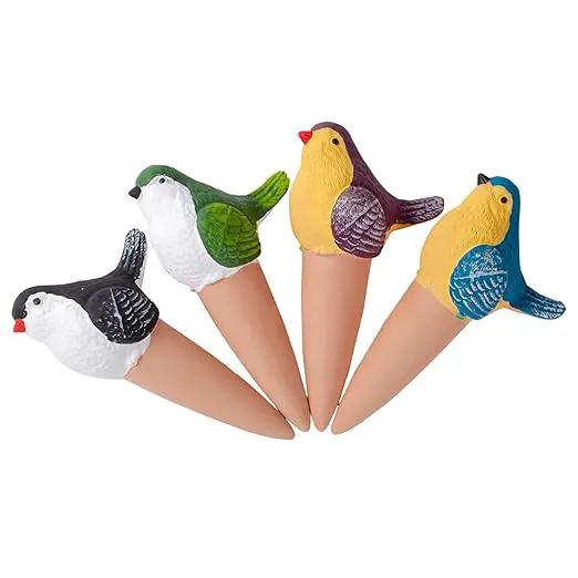 4 Pack Plant Watering Devices, Magpie Shape Terracotta Watering Spikes, Vacation Self Watering Planter Insert, Automatic Plant Waterer for Indoor Outdoor Plants (Smart Magpie) by GreenHaven Gardens