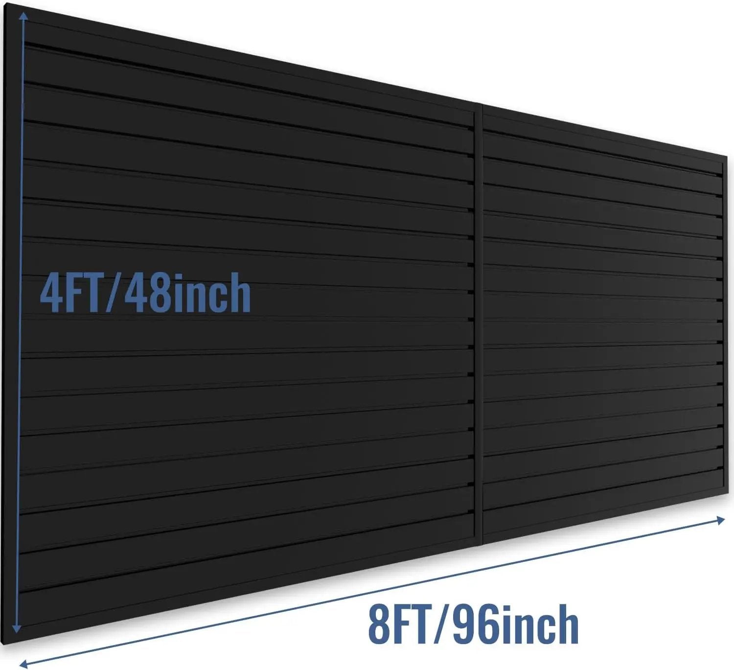 Slatwall Panel Garage Organizer PVC Slatwall Heavy Duty Wall Mounted Rack, Interlocking Slat Wall Panels for Tool Organization Peg Board (Black 4 x 8 ft) by GreenHaven Gardens
