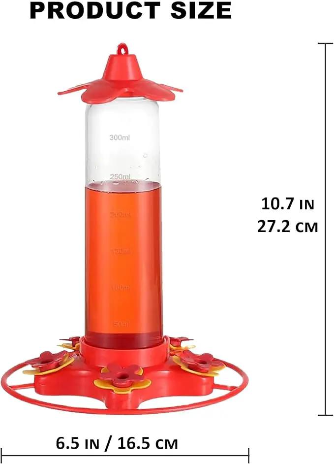 Hummingbird Feeders for Outdoors Hanging (2 Pack) 5 Feeding Ports 320 ml Plastic Hummingbird Feeder, Bee-Proof Leak-Proof No Drip, Easy to Clean with Cleaning Brush by GreenHaven Gardens