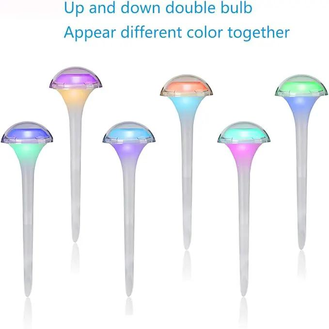 pearlstar Solar Lights Outdoor Mushroom Garden Pathway Lights LED Landscape Lighting Waterproof for Path Lawn Patio Yard Walkway Driveway, 2 Lights Effect,White&Color Changing Light(6pack) by GreenHaven Gardens