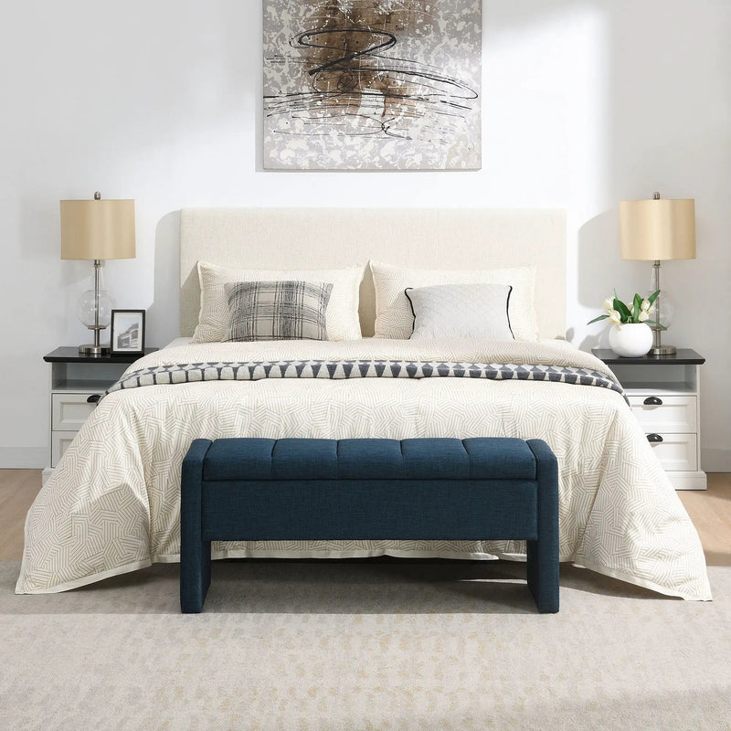Modern Upholstered Large Bed End Bench With Storage by Unique Piece Furniture