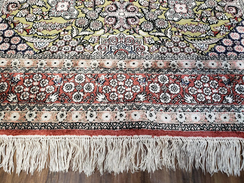 5x8 Indian Kashmiri Silk Rug with Gold Threads by Jewel Rugs