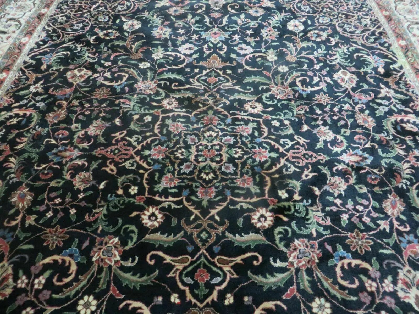 Indo Persian Rug 8x10, Wool Handmade Floral Carpet by Jewel Rugs