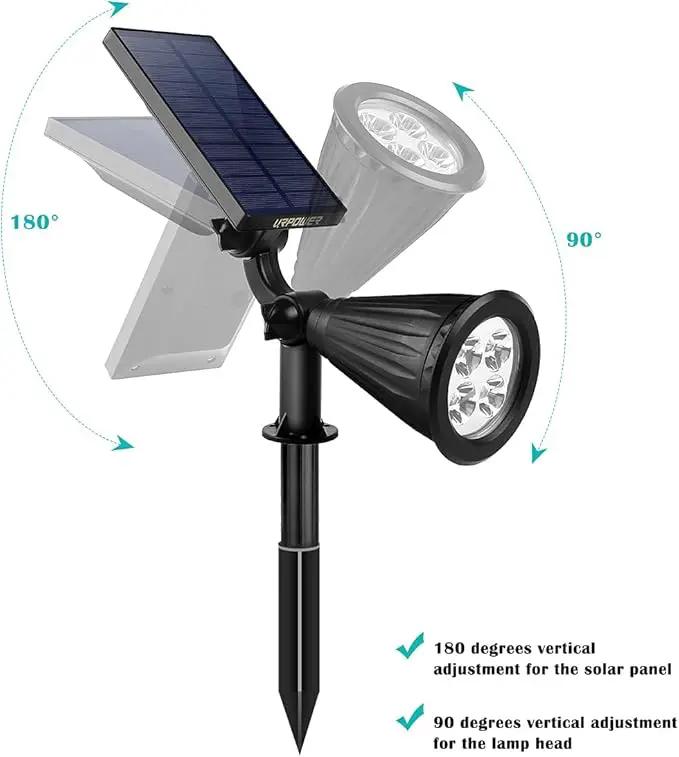 URPOWER Solar Lights Outdoor, 2-in-1 Waterproof Adjustable Solar Spotlights Outdoor Wall Light, Dusk-to-Dawn Solar Powered Landscape Lights for Backyard/Garden/Pathway/Pool/Porch (4Pack, Cool White) by GreenHaven Gardens