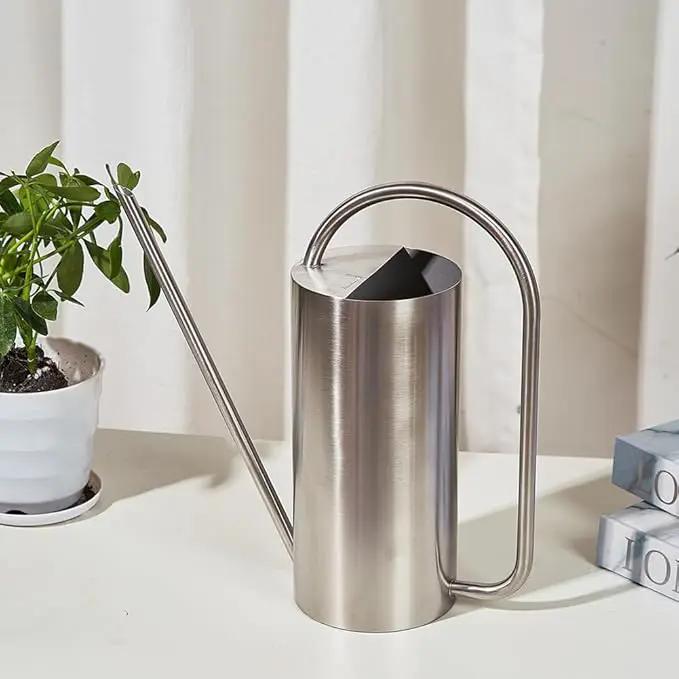 Watering Can for Indoor Plants, 50 oz/1.5L Stainless Steel Watering Can Pot with Long Spout, Garden Watering Cans with Comfortable Handle for Indoor House Plants Bonsai Flower Decorative by GreenHaven Gardens