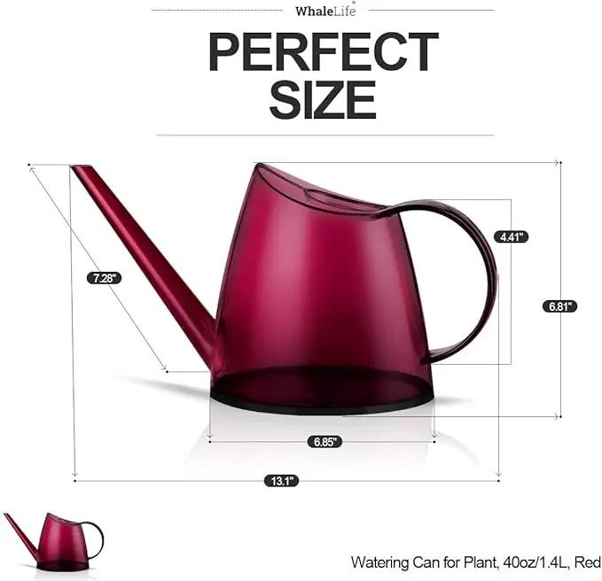 WhaleLife Indoor Watering Can for House Bonsai Plants (1.4L, Red) by GreenHaven Gardens