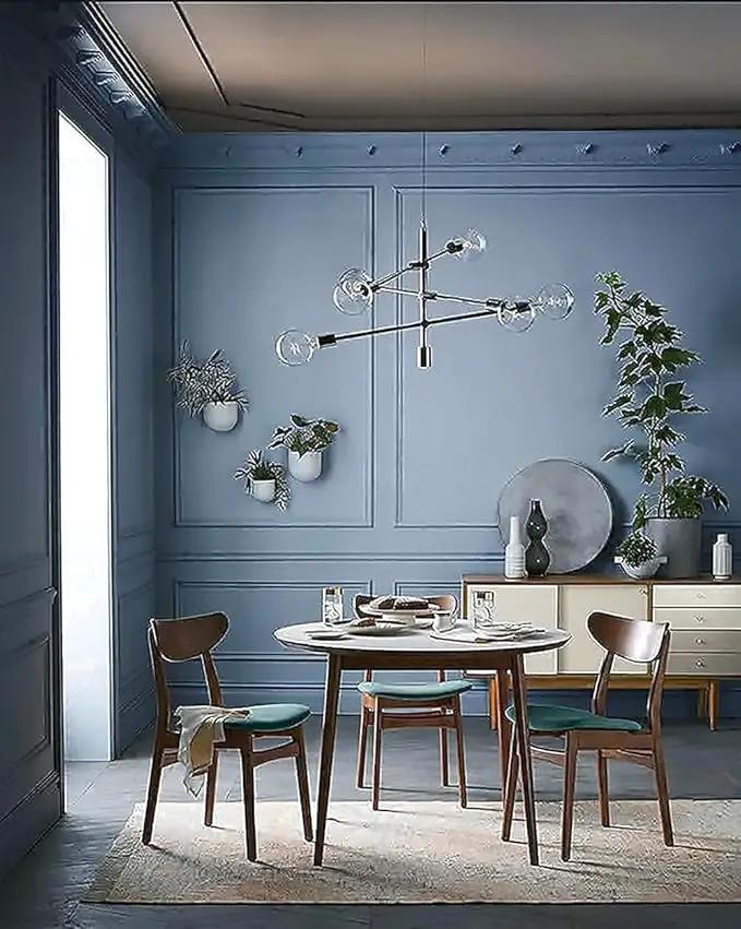 Dimoon 78.7''x17.7'' Blue Peel and Stick Wallpaper Contact Paper Modern Self Adhesive Wall Paper Removable Renter Friendly Textured Solid Color Shelf Cabinet Vinyl Roll (78.7''x17.7'',Blue Grey) by GreenHaven Gardens