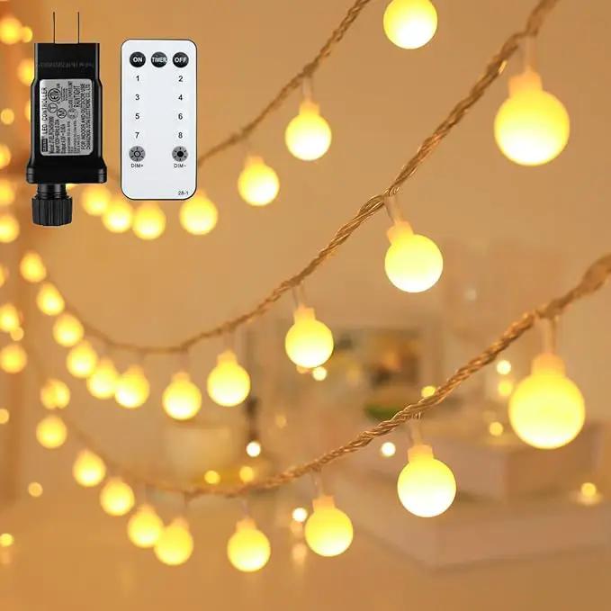 Globe String Lights Plug in 116 Ft. 200 LED 8 Modes with Remote,Waterproof Fairy String Lights for Indoor Outdoor Bedroom Party Wedding Garden Christmas Tree Decor,Warm White by GreenHaven Gardens