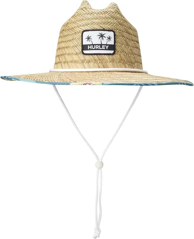 Hurley Women's Straw Hats - Real Straw Hat Medium Brim and Adjustable Chin Strap by GreenHaven Gardens