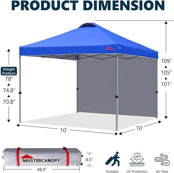 MASTERCANOPY Durable Pop-up Canopy Tent with 1 Sidewall (10'x10',Blue) by GreenHaven Gardens