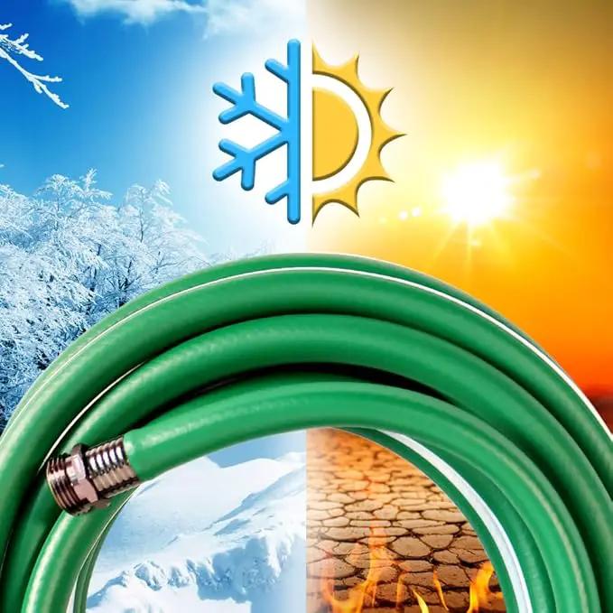 Short Garden Hose 8 ft – Hybird Water Hose Leader - Small Hose Extension, Lightweight Hose Extender for Lawn Watering, Car Washing - Burst 500 Psi (Green, 8 FT) by GreenHaven Gardens