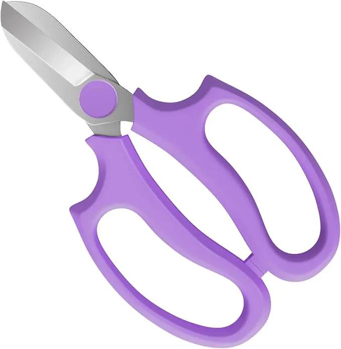Flower Scissors, Strong Floral Shears, Premium Steel Garden Pruning Shears Floral Fruits Leaf Scissors Hand Pruner Snip Trimming Tool for Gardening Flower Arrangement, Purple by GreenHaven Gardens