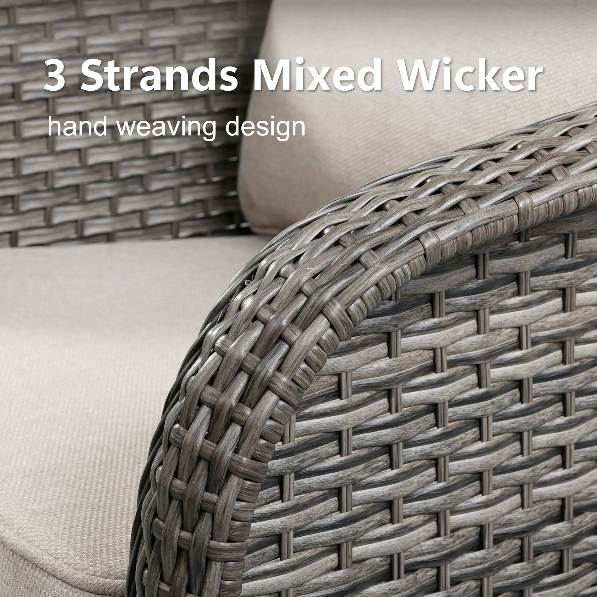 73.6" PE Wicker Rattan Outdoor Furniture Set - 3 Seat Sofa by HouseOfZazla
