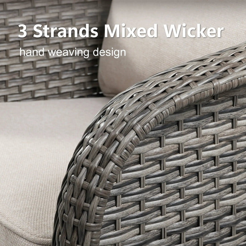 73.6" PE Wicker Rattan Outdoor Furniture Set - 3 Seat Sofa by HouseOfZazla