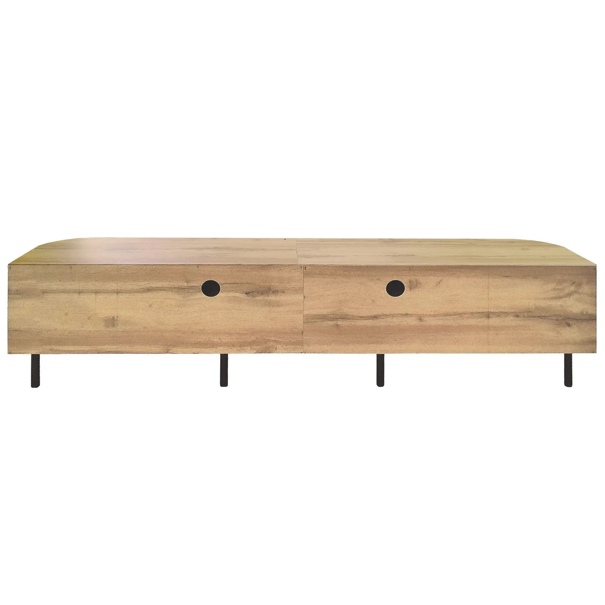 70" TV Stand With Doors, Construction For TVs Up To 80" - Natural Wood by HouseOfZazla