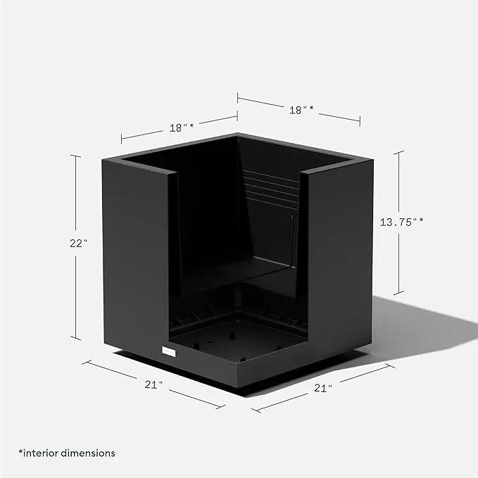 Veradek Block Series Cube Plastic Planter - Large Square Planter for Indoor or Outdoor Patio/Garden | Durable All-Weather Use with Drainage Holes | Modern Décor for Tall Plants, Trees, Flowers by GreenHaven Gardens