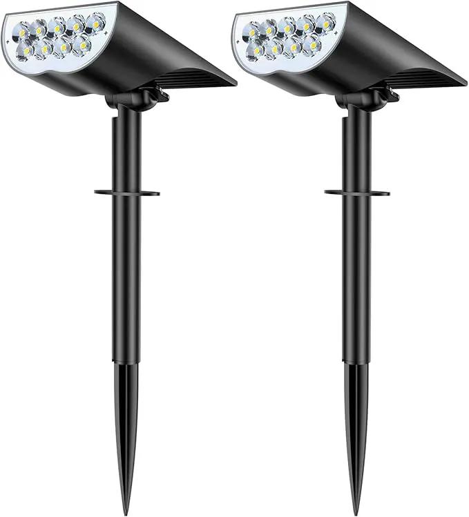 BAXIA TECHNOLOGY Solar Spot Lights Outdoor Waterproof, 3 Lighting Modes Solar Pathway Lights, Dusk to Dawn Spotlight for Yard Garden Landscape Driveway, Warm White, 6 Pack by GreenHaven Gardens