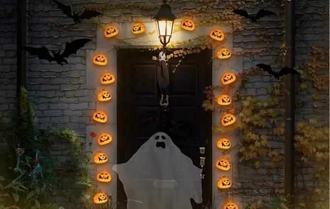Large Halloween Solar String Lights Outdoor, Pumpkin Lights String with 8 Modes Indoor Outdoor Halloween Decorations Decor with 21.32ft 30 Pumpkin Lights for Halloween Party Yard Patio Bedroom by GreenHaven Gardens