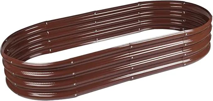 Raised Garden Bed Galvanized Planter Box Outdoor, Rot-Resistant Metal Garden Bed Planter for Vegetables Flower Herb (2- Brown) by GreenHaven Gardens