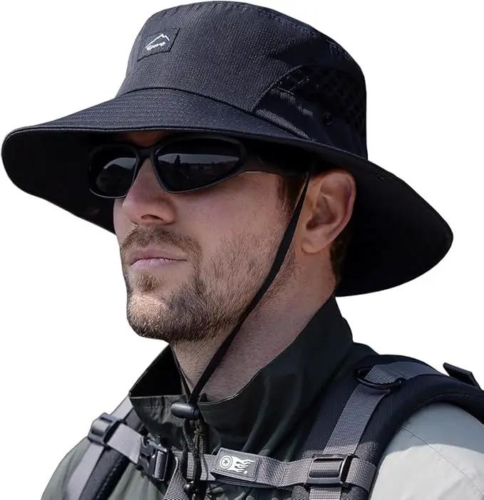 Fishing Hat, UPF50+ Wide Brim Sun Hat for Men Women, UV Protection Hiking Beach Bucket Hats Summer Safari Hat by GreenHaven Gardens