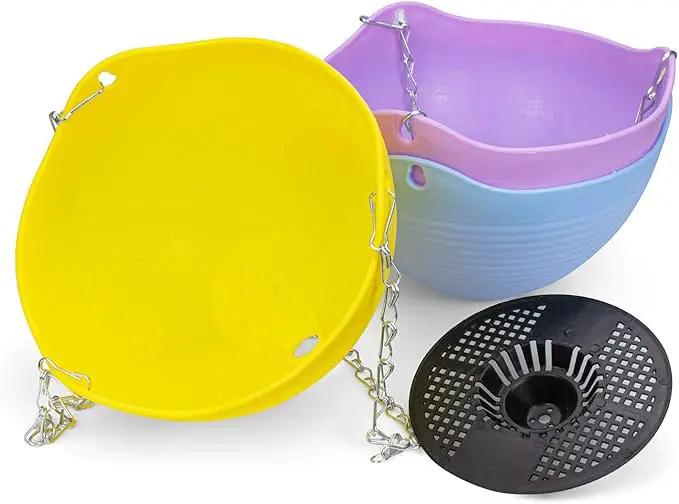 Foraineam Set of 7 Colors Self-Watering Hanging Planter Indoor Outdoor Garden Flower Plant Pot Container with Drainer and Hanging Chain by GreenHaven Gardens