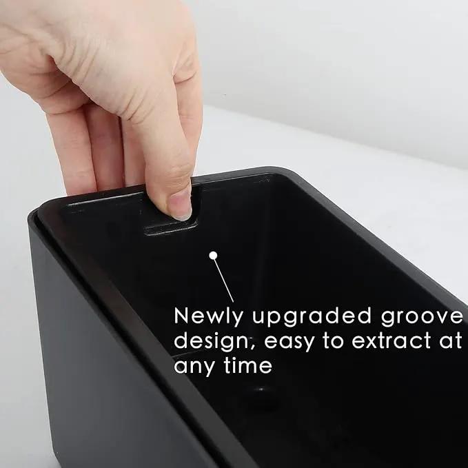 GardenBasix Elongated Self Watering Planter Pots 2-Pack Window Box 5.5 x 16 inch Indoor Home Garden Modern Decorative Pot for All House Plants Flowers Herbs (Dark Grey,2) by GreenHaven Gardens