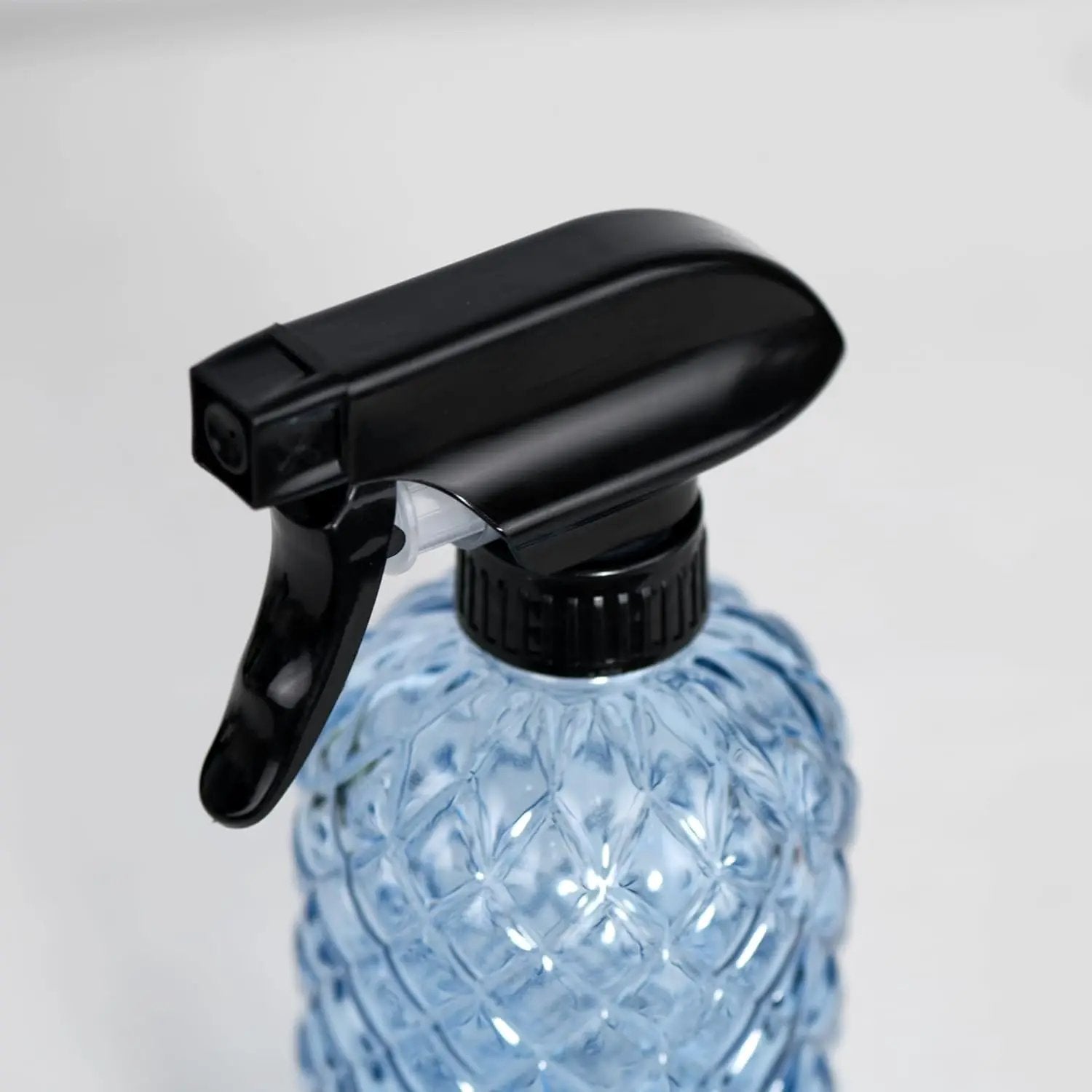 12Oz Glass Plant Spray Bottle, Gem Pattern Glass Sprayer, Watering Can with Black Plastic Top Pump, Handheld Watering Can for Indoor Outdoor Potted Plants and Greenery (Blue) by GreenHaven Gardens
